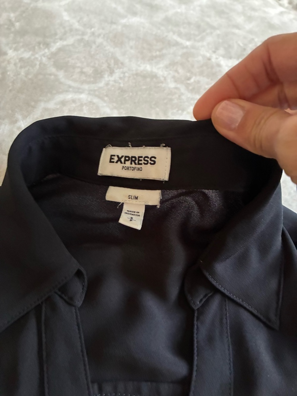 Express Black Button-Down Sheer Sleeve Blouse small - Picture 3 of 3